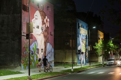 Los murales sobre la calle Chaco en el barrio Ferré.