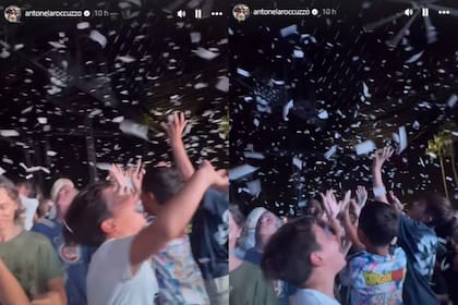 Los niños cantaron las canciones y estuvieron fascinados con el confeti (Foto: Captura de video / Instagram @antonelaroccuzzo)