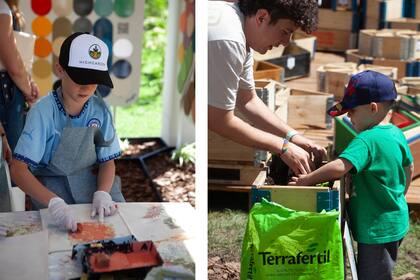 Los niños estuvieron muy entretenidos en Le Bois Pilar, por ejemplo en las clases de pintura del espacio de Colorín.