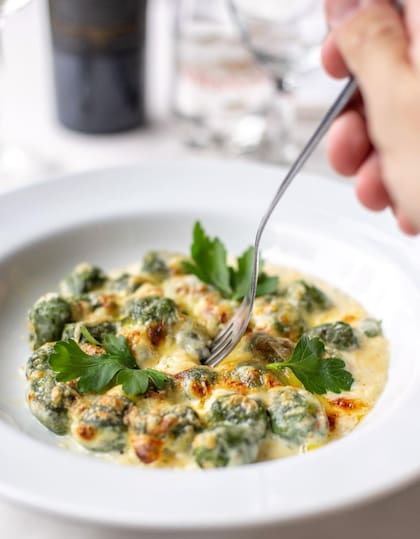 Los ñoquis verdes de Cucina D'Onore, un hit de la carta.