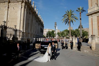 Los novios, en la catedral de Sevilla