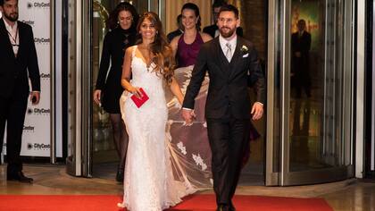 Antonela y Leo en el City Center de Rosario. 