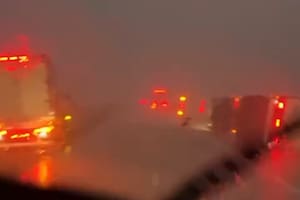 Nueve camiones volcados por vientos extremos en la autopista Rosario-Córdoba