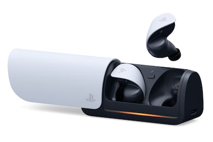 Los nuevos auriculares inalámbricos Pulse Explore para PlayStation 5, con su estuche de carga