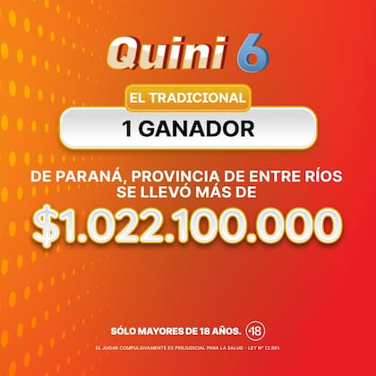 Los números de la suerte del ganador del Quini 6