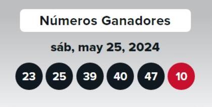 Los números ganadores de Double Play del sábado 25 de mayo
