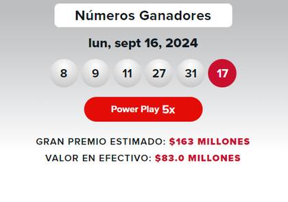 Los números ganadores de este 16 de septiembre