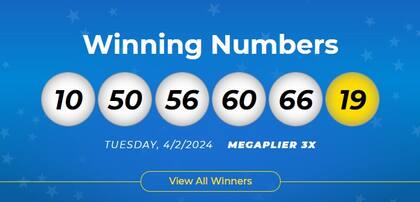 Los números ganadores de la lotería Mega Millions del martes 2 de abril