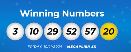 Los números ganadores de Mega Millions del viernes 11 de octubre de 2024