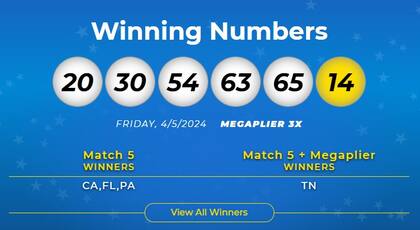 Los números ganadores de Mega Millions del viernes 5 de abril de 2024