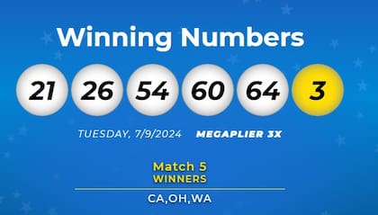 Los números ganadores de Mega Millions del martes 9 de julio de 2024