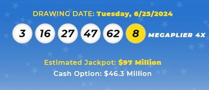 Los números ganadores de Mega Millions del martes 25 de junio de 2024