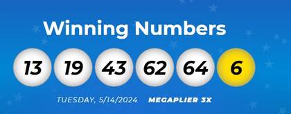 Los números ganadores de Mega Millions del martes 14 de mayo de 2024