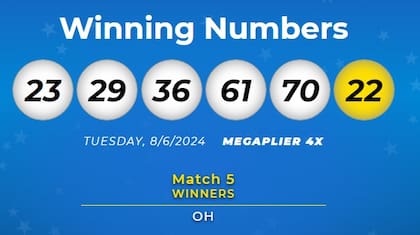Los números ganadores de Mega Millions del martes 6 de agosto de 2024