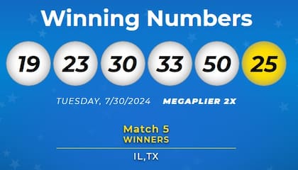 Los números ganadores de Mega Millions del martes 30 de julio de 2024
