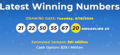 Los números ganadores de Mega Millions del martes 18 de junio de 2024