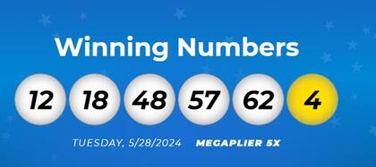 Los números ganadores de Mega Millions del martes 28 de mayo de 2024