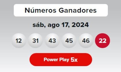 Los números ganadores de Powerball del sábado 17 de agosto