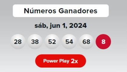 Los números ganadores de Powerball del sábado 1° de junio