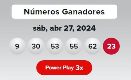 Los números ganadores del Double Play del sábado 27 de abril