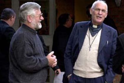 Los obispos Marcelo Palentini y Joaquín Piña, en San Miguel