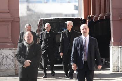 Los obispos tras la reunión con Mauricio Macri