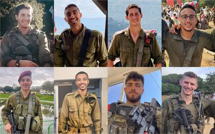 Los ocho soldados israelíes que murieron hoy en la incursión al Líbano (foto: FDI).