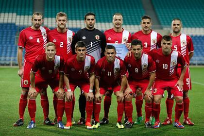 Los once que disputaron el primer partido oficial para Gibraltar