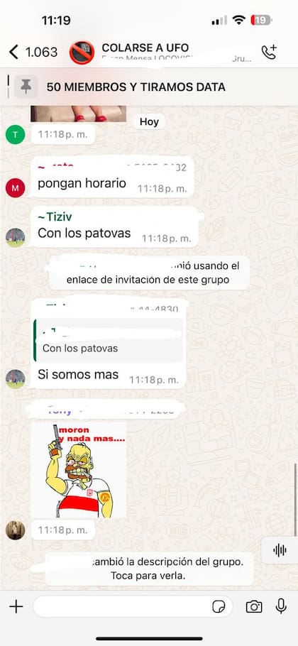 Los organizadores eran menores de edad
