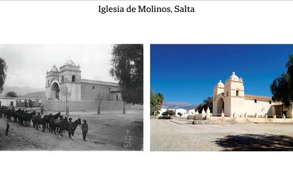 Los orígenes de la iglesia se remontan a mediados del siglo XVII, cuando Diego Díaz Gómez envió construir un oratorio en su Encomienda de Molinos. En torno de esta capilla creció el pueblo de Molinos. De nave única, tiene dos torres que rematan en pequeñas cúpulas. Es Monumento Histórico desde 1942.