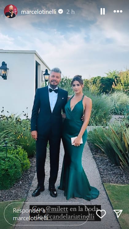 Los outfits de Marcelo Tinelli y Milett Figueroa en el casamiento de la hija del conductor (Foto: Captura Instagram/@marcelotinelli)