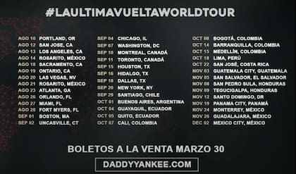 Los países de Latinoamérica que disfrutarán de los últimos recitales de Daddy Yankee
Foto: @ojovallenato_