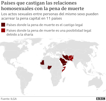 Los países que castigan con pena de muerte las relaciones homosexuales