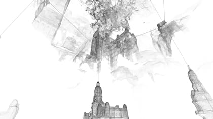 Los palacios construidos por Mario Palanti, recreados en la obra "Datos helados"