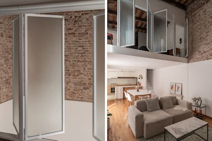 Los paneles hechos con hierro y vidrio que se abren y cierran según la comodidad de los dueños de casa.