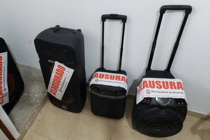 Los parlantes secuestrados por la policía