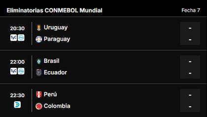 Los partidos de este viernes 6 de septiembre en las eliminatorias sudamericanas