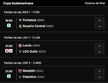 Los partidos de la Copa Sudamericana 2024 de este miércoles 21 de agosto