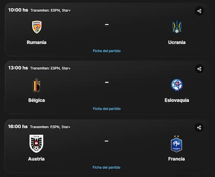 Los partidos de la Eurocopa de este lunes 17 de junio