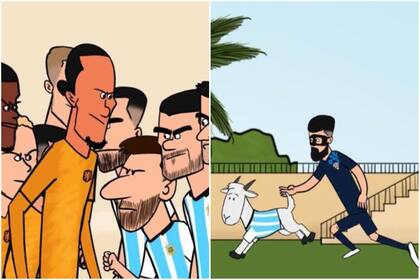 Los partidos de la selección argentina contra Países Bajos y Croacia fueron ilustrados en el video (Foto: Captura de video / Twitter @brfootball)