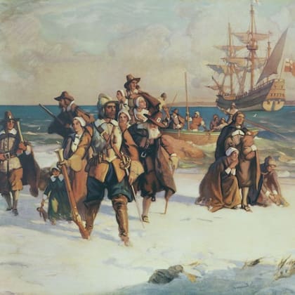 Los peregrinos llegaron al Nuevo Mundo y recibieron la ayuda de los nativos. Fuente: Timetoast