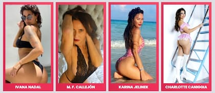Los perfiles en Divas Play de Ivana Nadal, María Fernanda Callejón, Karina Jelinek y Charlotte Caniggia