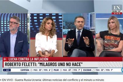 Los periodistas de LN+ criticaron al secretario de Comercio Interior, Roberto Feletti