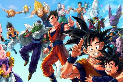 Los personajes principales de la saga de Dragon Ball, creados por Akira Toriyama.