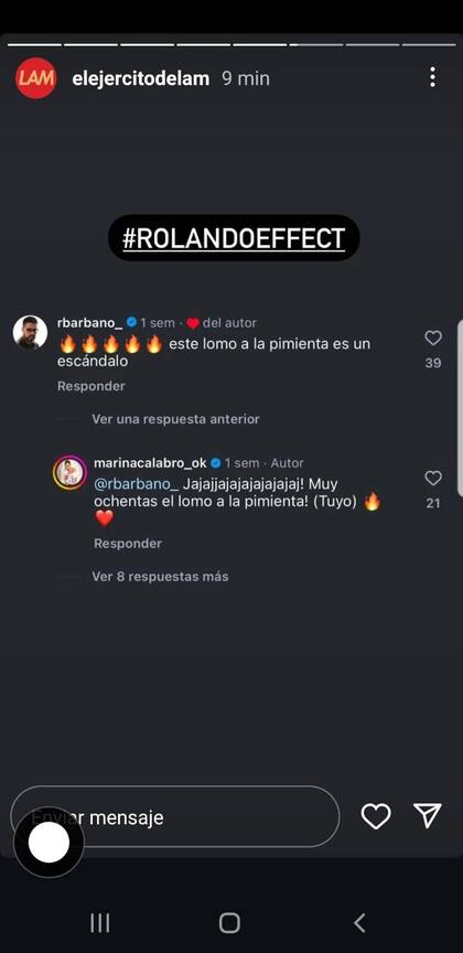 Los picantes comentarios entre Rolando Barbano y Marina Calabró en redes (Foto: captura Instagram/elejercitodelam)