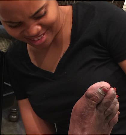 Los pies de Shaquille O´Neal, después de una pedicura