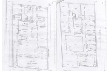 Los planos del edificio en Balvanera
