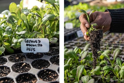 Los plantines que luego pasan a la huerta