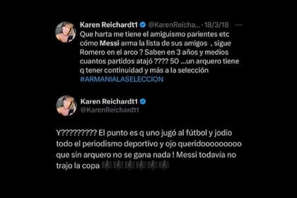 Karen Reichardt salió a responder críticas por sus viejos posteos en los que insultaba a Messi - Image 3
