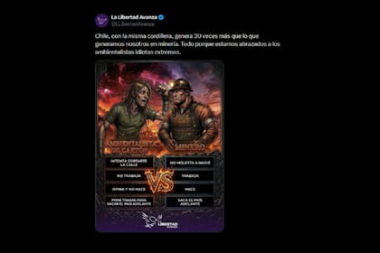 Los posteos de la cuenta oficial de La Libertad Avanza (LLA) en la previa del debate por la reforma de la ley de glaciares en la Cámara de Diputados